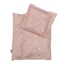 Pościel do wózka dla lalek w kolorze pudrowego różu z drobnym wzorem kwiatowym. byAstrup Pościel do wózka Dusty rose
