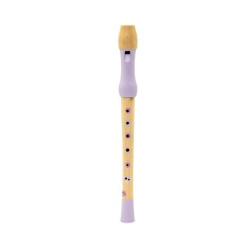 Drewniany flet dziecięcy w kolorze naturalnym i lawendowym. Mamamemo Drewniany flet Lavender