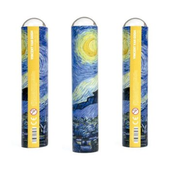 Kalejdoskop dla dzieci z motywem Gwiaździstej nocy Van Gogha w kolorach niebieskim i żółtym. Londji Gwiaździsta noc Kalejdoskop dla dzieci, Van Gogh Starry Night