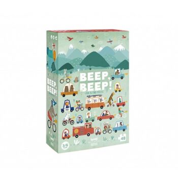 Puzzle z motywem pojazdów i krajobrazu dla dzieci 48 elementów. Londji Puzzle BEEP BEEP!