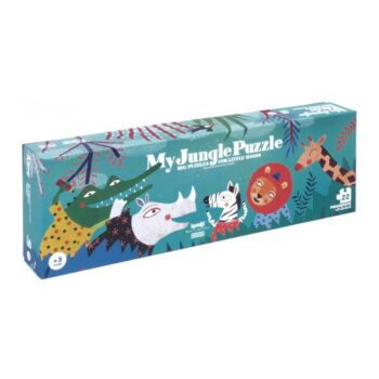 Pudełko z puzzlami z kolorowymi zwierzętami dżungli dla dzieci. Londji Puzzle My Jungle Moja Dżungla