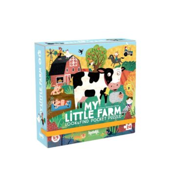 Puzzle kieszonkowe 24 elementy obrazek farma krowa dla dzieci 3 5 lat. Londji Puzzle kieszonkowe Moja Mała Farma 24 elem