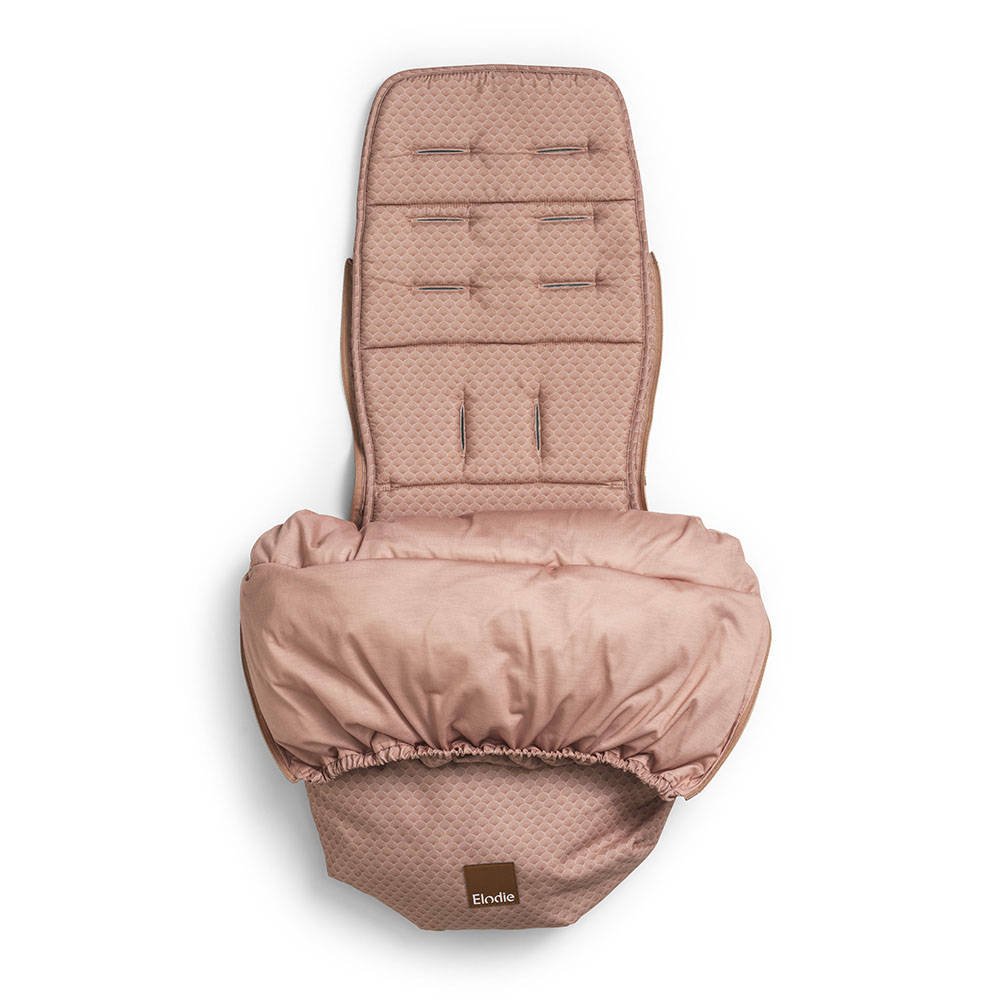 Różowy śpiworek i wkładka do wózka z miękkiego materiału dla dziecka. Elodie Details śpiworek i wkładka do wózka 2w1 Pink Noveau