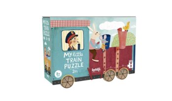 Puzzle tradycyjne z motywem kolorowego pociągu dla dzieci od 2 lat. Londji Puzzle Mój Mały Pociąg