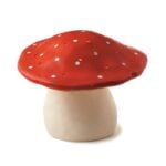 Lampka nocna LED w kształcie dużego czerwonego grzybka z białymi kropkami dla dziecka. Egmont Toys Lampka nocna LED, Grzybek duży, czerwony