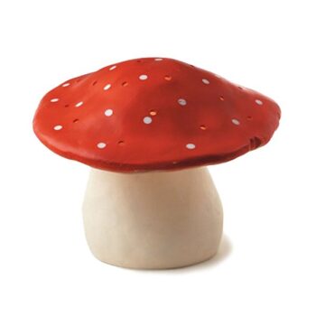 Lampka nocna LED w kształcie dużego czerwonego grzybka z białymi kropkami dla dziecka. Egmont Toys Lampka nocna LED, Grzybek duży, czerwony