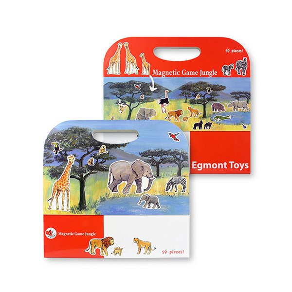 Magnetyczna układanka z motywem dżungli z postaciami zwierząt dla dzieci. Egmont Toys Układanka, gra magnetyczna, Dżungla