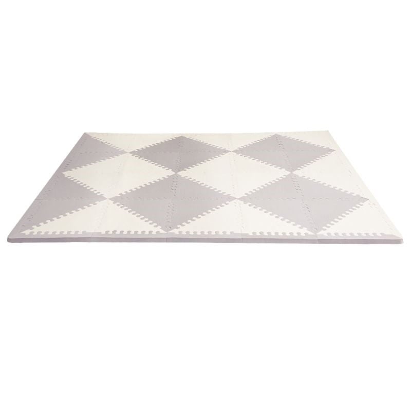 Mata piankowa w geometryczny wzór w odcieniach szarości i kremu dla dziecka. Skip Hop Mata Playspot Grey/Cream GEO