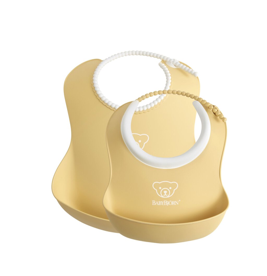 BABYBJÖRN - Soft Bibs - small&big - Powder Yellow - Dzieci i niemowlęta > Karmienie > Śliniaczki