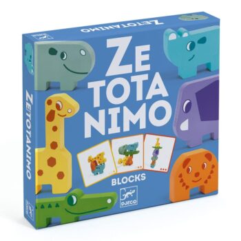 Drewniane kolorowe zwierzątka do układania dla dzieci. Djeco Drewniane zwierzątka ZE TOTANIMO