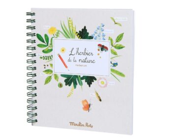 Notes z okładką w roślinne wzory i spiralą do zapisywania dla dzieci. Moulin Roty Herbarium zielnik LE JARDIN DU MOULIN