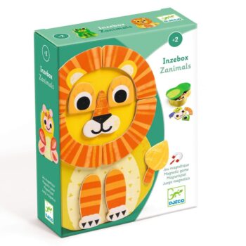Magnetyczne puzzle z motywem lwa dla dzieci powyżej 2 lat. Djeco Magnetyczne puzzle ZANIMALS