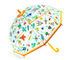 Przezroczysta parasolka przeciwdeszczowa z kolorowymi rakietami dla dziecka. Djeco Parasol Przeciwdeszczowy RAKIETY