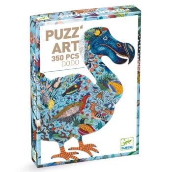 Puzzle tradycyjne 350 elementów z kolorowym wzorem ptaka dodo dla dzieci. Djeco Puzzle artystyczne DODO 350 elem
