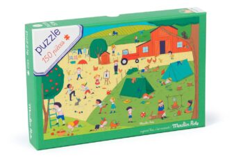 Puzzle kartonowe z ilustracją wycieczki na wieś dla dzieci powyżej 5 lat. Moulin Roty Puzzle Kartonowe „WYCIECZKA NA WIEŚ” +5 lat