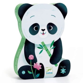 Puzzle tekturowe 24 elementy z obrazkiem pandy dla dzieci powyżej 3 lat. Djeco Puzzle tekturowe PANDA LEO 24 el