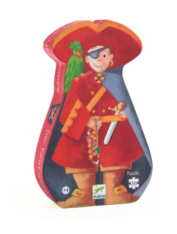 Puzzle tekturowe pirat z papugą 36 elementów dla dzieci powyżej 4 lat. Djeco Puzzle tekturowe PIRAT 36 el