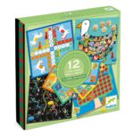 Zestaw 12 klasycznych gier planszowych dla dzieci w kolorowym pudełku. Djeco Zestaw 12 Gier Classic Box