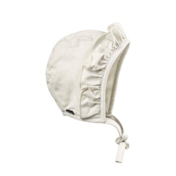 Cienka kremowa czapka zimowa z falbanką dla dziecka 1-2 lata. Elodie Details Czapka Winter Bonnet Creamy White 1-2 lata