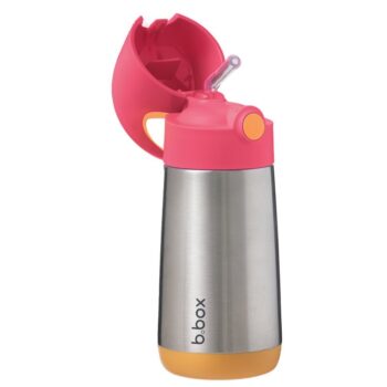 Bidon termiczny ze stali nierdzewnej różowa pokrywka i pomarańczowa podstawa 350 ml dla dziecka. B.Box Bidon termiczny 350 ml, Strawberry Shake