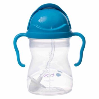 Bidon dla dziecka z niebieską pokrywką i uchwytami ze słomką 240 ml. B.Box Bidon ze słomką 240 ml, kobaltowy