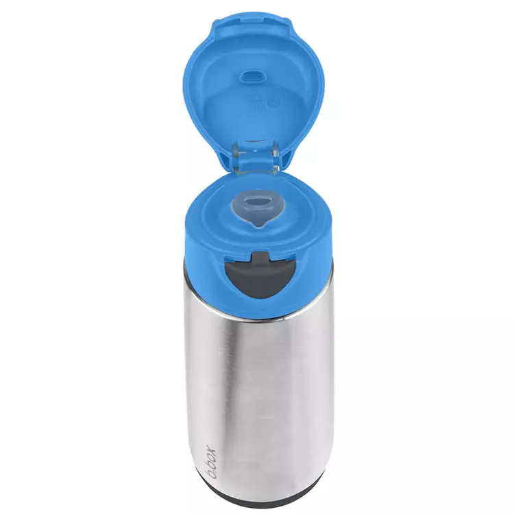 Butelka termiczna ze stali nierdzewnej z niebieskim ustnikiem sportowym 500 ml. B.Box Butelka termiczna z ustnikiem sportowym 500 ml, Blue Slate