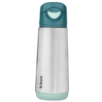 Butelka termiczna ze stali nierdzewnej z zielonym ustnikiem sportowym 500 ml dla dziecka. B.Box Butelka termiczna z ustnikiem sportowym 500 ml, Emerald Forest
