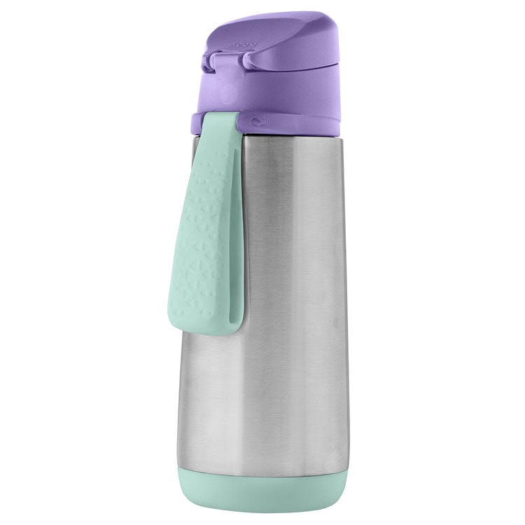 Butelka termiczna ze stali nierdzewnej z fioletowym ustnikiem sportowym i miętowym uchwytem 500 ml. B.Box Butelka termiczna z ustnikiem sportowym 500 ml, Lilac Pop