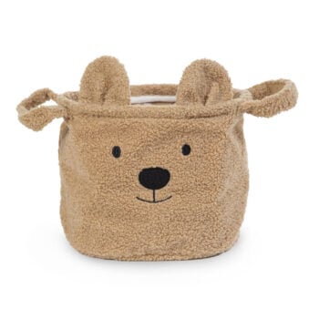 Pluszowy pojemnik na zabawki w kształcie misia brązowy z uszami i rączkami dla dziecka. Childhome Pluszowy pojemnik na zabawki 25 x 20 x 20 cm Teddy Bear