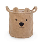 Pluszowy pojemnik na zabawki w kształcie misia brązowy z uszami i rączkami dla dziecka. Childhome Pluszowy pojemnik na zabawki 30 x 30 x 30 cm Teddy Bear