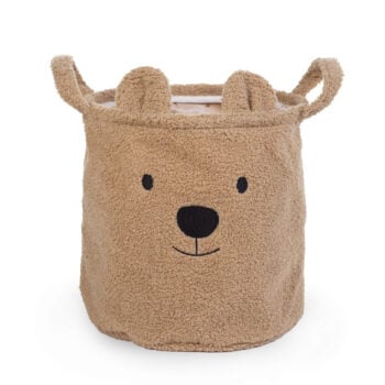 Pluszowy pojemnik na zabawki w kształcie misia brązowy z uszami i rączkami dla dziecka. Childhome Pluszowy pojemnik na zabawki 30 x 30 x 30 cm Teddy Bear