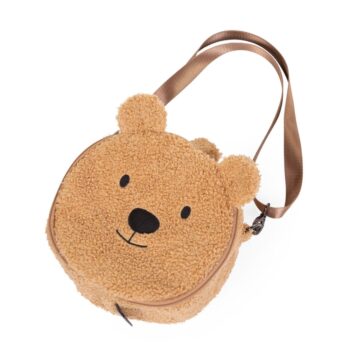 Torebka dziecięca w kształcie misia z miękkiego pluszu z regulowanym paskiem na ramię. Childhome Torebka Teddy Bag