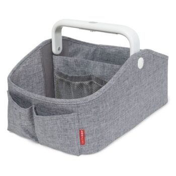 Szary organizer na pieluchy z uchwytem i kieszeniami do przechowywania dla mamy. Skip Hop Organizer podróżny z lampką Heather Grey