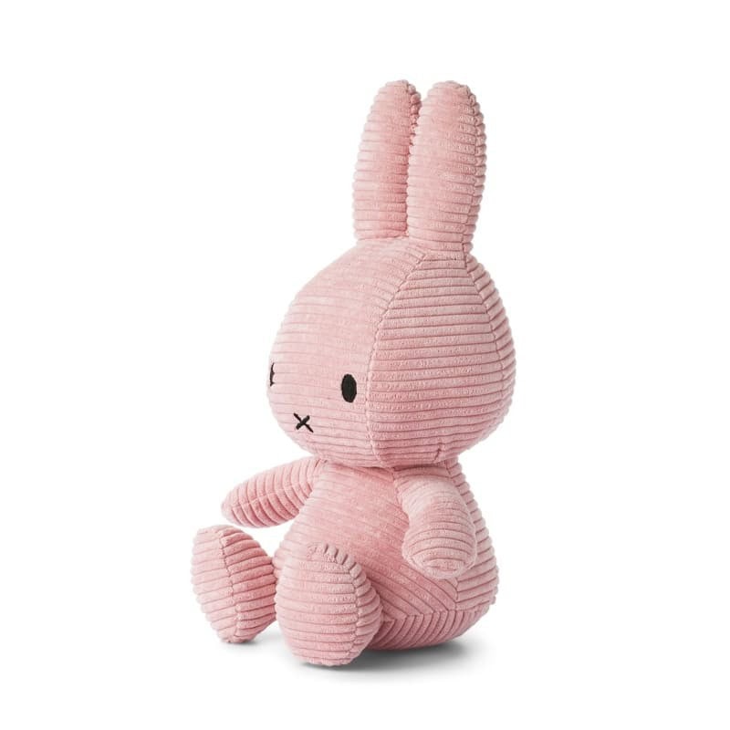 Różowy królik pluszowy z sztruksu siedzący dla dziecka 23 cm. Miffy Corduroy PINK przytulanka 23 cm