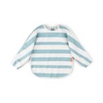 Śliniak z długimi rękawami w niebieskie i białe paski dla dziecka. Done by Deer Śliniak z Rękawami Stripes Blue