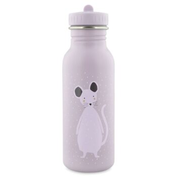 Fioletowa butelka bidon dla dziecka z nadrukiem myszy i białymi kropkami 500 ml. Trixie Baby Myszka Bidon Butelka 500 ml