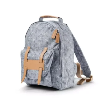 Szary plecak dziecięcy z jasnobrązowymi paskami i wzorem ptaków dla dziecka. Elodie Details Plecak BackPack MINI Free Bird