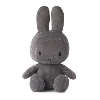 Pluszowa szara przytulanka królik z materiału sztruks dla dziecka 50 cm. Miffy Corduroy GREY przytulanka 50 cm