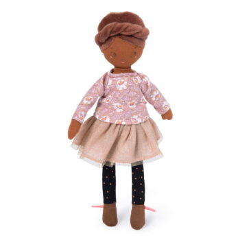 Szmaciana lalka dziewczynka w różowej bluzce i tiulowej spódnicy dla dziecka. Moulin Roty Lalka Mademoiselle Rose Les Parisiennes