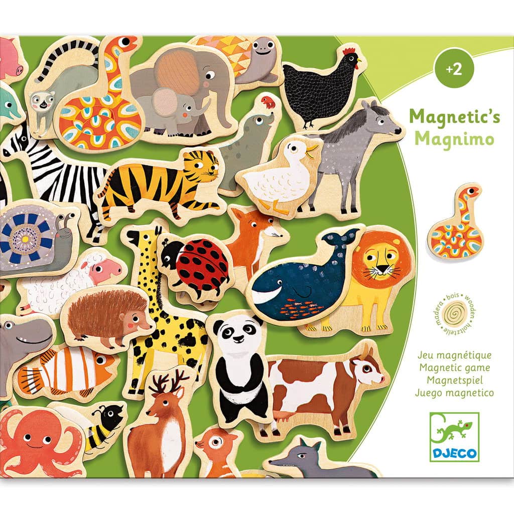 Puzzle magnetyczne z kolorowymi zwierzętami dla dzieci. Djeco Układanka Magnetyczna MAGNIMO