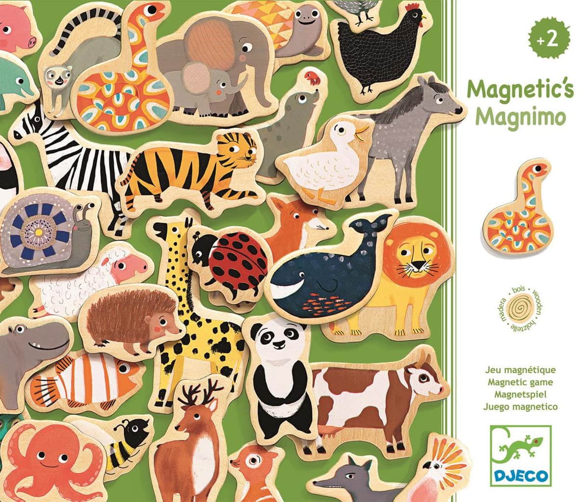 Magnetyczne puzzle z kolorowymi zwierzętami dla dzieci powyżej 2 lat. Djeco Układanka Magnetyczna MAGNIMO