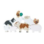 Drewniane kolorowe puzzle zwierzątka domowe dla dzieci. Le Toy Van Układanka ze zwierzątkami domowymi w woreczku