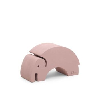 Piankowy klocek w kształcie słonia w kolorze vintage rose dla dziecka. bObles Słoń S 16 Vintage rose