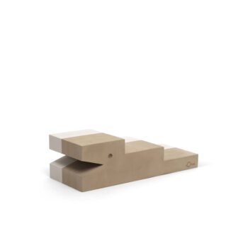 Piankowy klocek w kształcie krokodyla w kolorze piaskowo szarym dla dzieci. BObles Krokodyl M 20 Sand grey