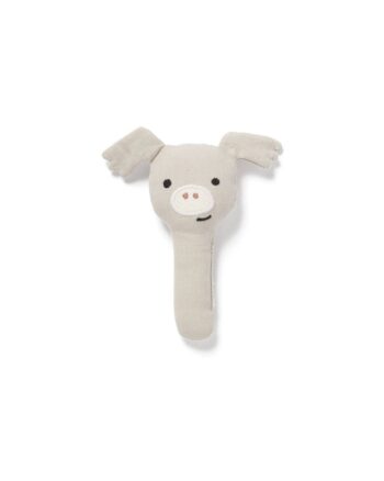 Grzechotka w kształcie szarej świnki z materiału dla niemowlaka. Kid’s Concept Grzechotka Bo EDVIN