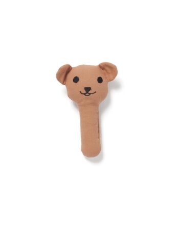 Brązowa grzechotka pluszowa w kształcie głowy misia dla niemowlaka. Kid’s Concept Grzechotka Max EDVIN