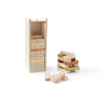 Drewniane klocki cegiełki w pastelowych kolorach do układania dla dzieci. Kid’s Concept Klocki cegiełki