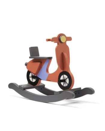 Bujak na biegunach w kształcie hulajnogi w kolorze rdzawym z szarymi podstawami dla dziecka. Kid’s Concept Hulajnoga na biegunach rust
