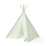 Zielony namiot tipi dla dzieci z drewnianymi kijami. Kid’s Concept Namiot Tipi light green