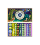 Zestaw 58 szklanych kulek w różnych wzorach i kolorach z motywem magicznego lasu dla dzieci. Billes & Co Szklane Kulki MAGICZNY LAS